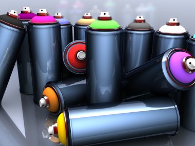 Graffiti cans clipart