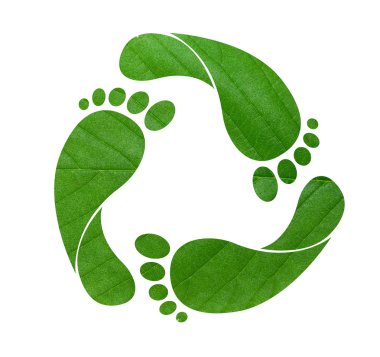 Footprint recycle sign clipart