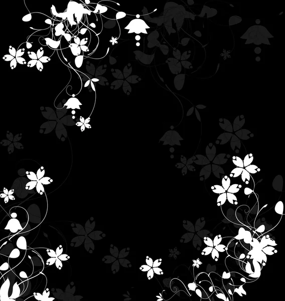 Siyah arka plan üzerine çiçek şablon — Stok Vektör