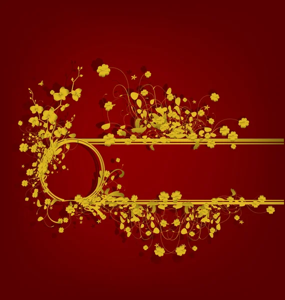 Złotych sztuka design z storczyki — Wektor stockowy