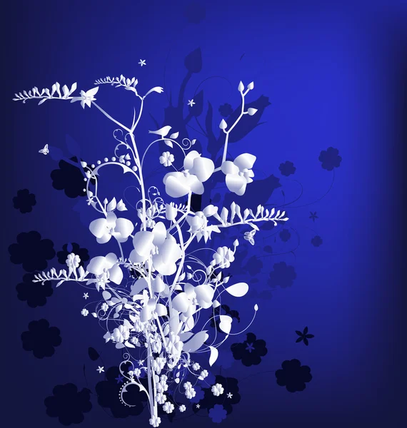 フリージアと蘭の花の様式化された花束 — ストックベクタ