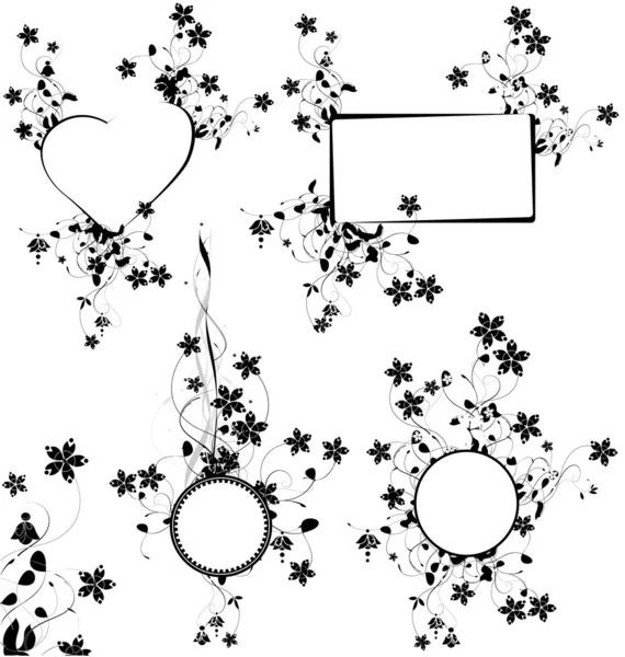 Bannières florales avec espace de copie — Image vectorielle