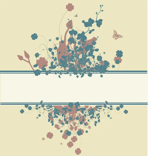 Bannière rétro aux couleurs pastel avec orchidées — Image vectorielle