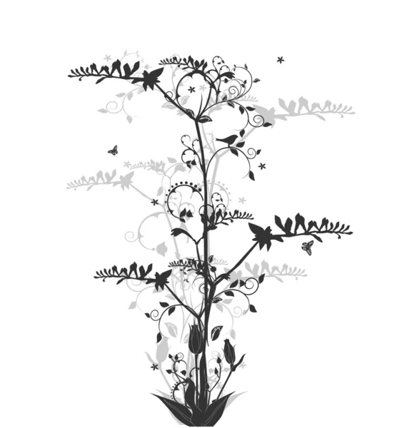 Diseño floral con freesia y rosas — Archivo Imágenes Vectoriales