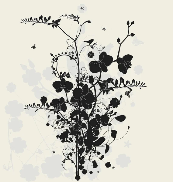 Conception avec des orchidées — Image vectorielle
