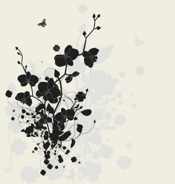 Floral design with orchids clipart