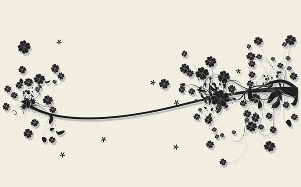 三叶草树叶与蝴蝶的花艺设计 — 图库矢量图片