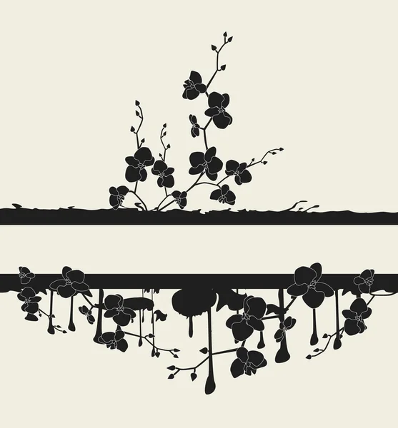 Conception florale avec orchidées — Image vectorielle