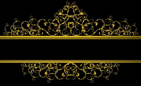 Роскошный декоративный баннер в стиле барокко — стоковый вектор