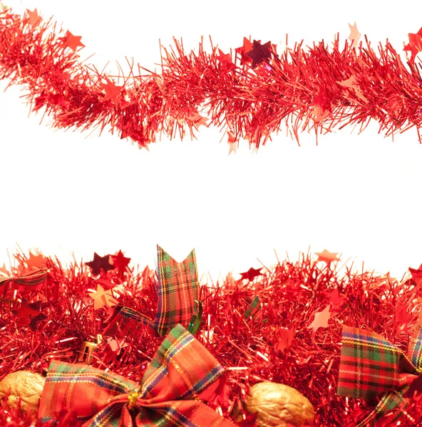 Happy holidays, red garlands — Stock Photo, Image