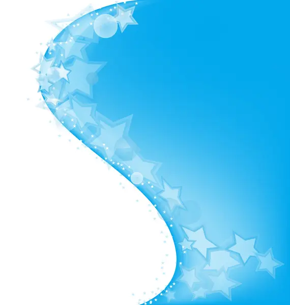 Onda azul abstracta con estrellas — Vector de stock