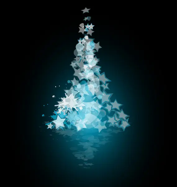 Stilisierter Weihnachtsbaum mit Sternen — Stockvektor