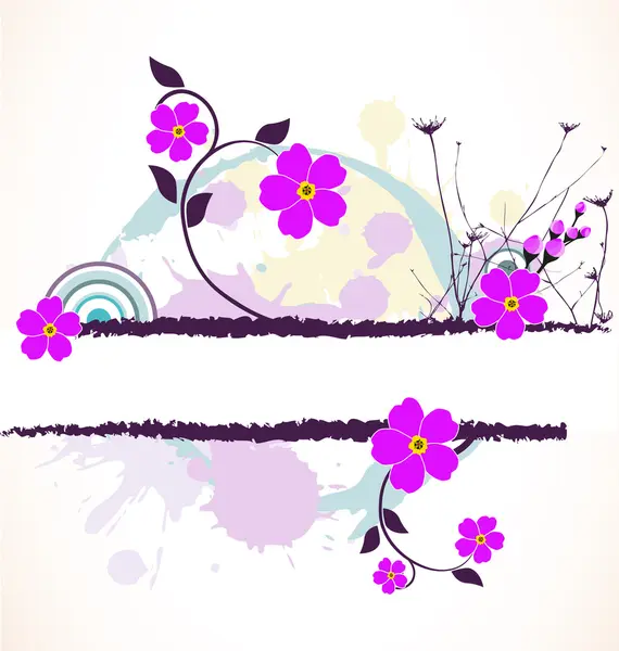 コピー スペースを持つ花のバナー — ストックベクタ