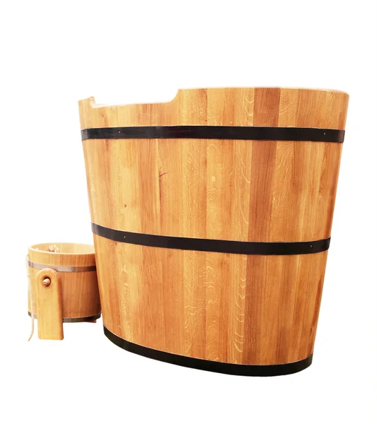 Wooden bathtub — Stock Photo, Image