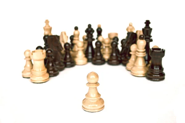 White pawn against all — Stock Photo, Image