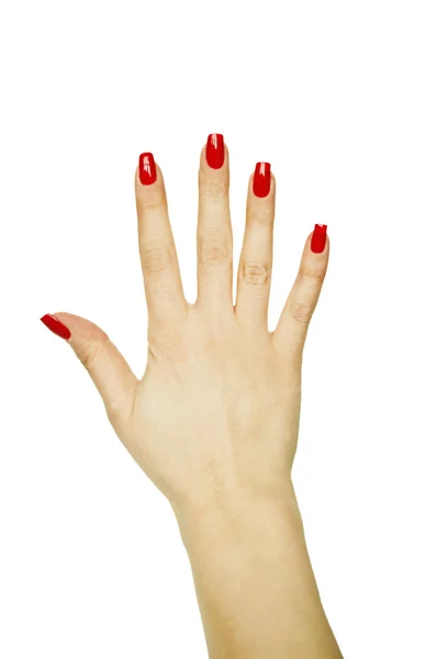 Female hand showing number five — Stock Photo, Image