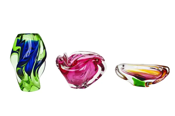 Kryształowy wazon i popielniczki — Zdjęcie stockowe