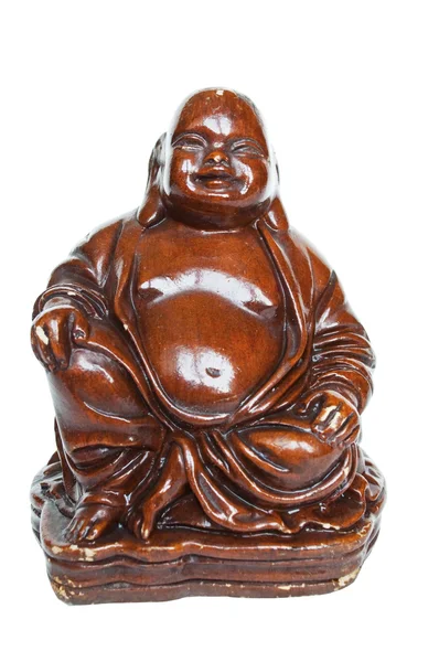 Bruin oude Boeddha gemaakt van hout — Stockfoto