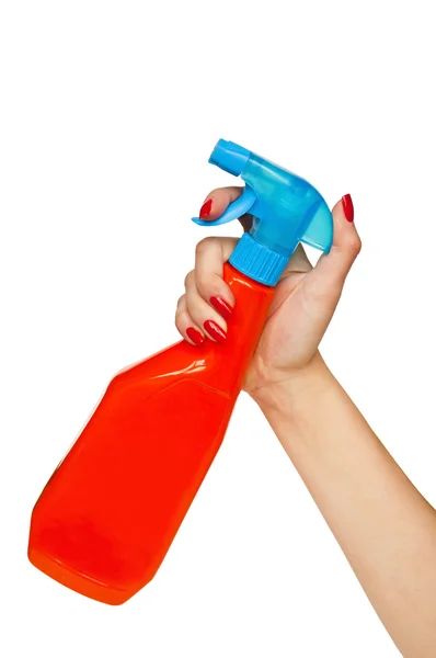 Kvinnlig hand innehav spray — Stockfoto