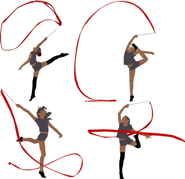 Kız jimnastik — Stok Vektör