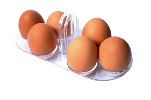 Яйця в треї — стокове фото