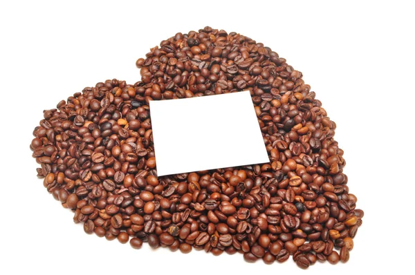 Kaffeebohnen in Herzform — Stockfoto