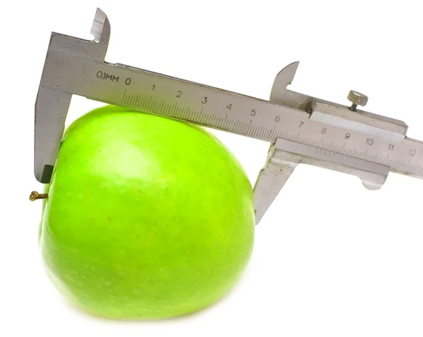 Zielone jabłko, mierzona — Zdjęcie stockowe