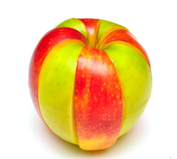 Φέτες του κόκκινου και του πράσινου μήλου — Φωτογραφία Αρχείου