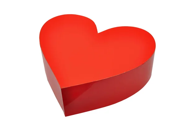 Caja roja como corazón — Foto de Stock