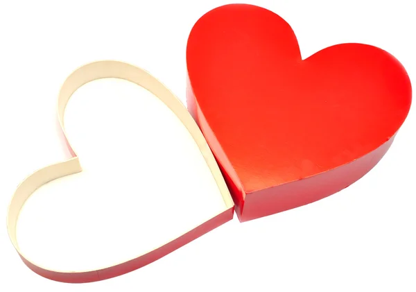 Red box as heart — Stock Photo, Image