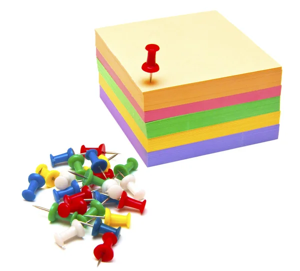 Pilhas de papel colorida pegajosa — Fotografia de Stock