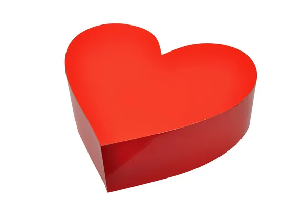 Kırmızı bir kutu olarak kalp — Stok fotoğraf