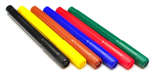 여러 가지 빛깔된 펠트 펜 — 스톡 사진