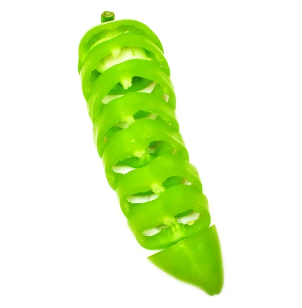 Fresh sliced green pepper — Stok fotoğraf