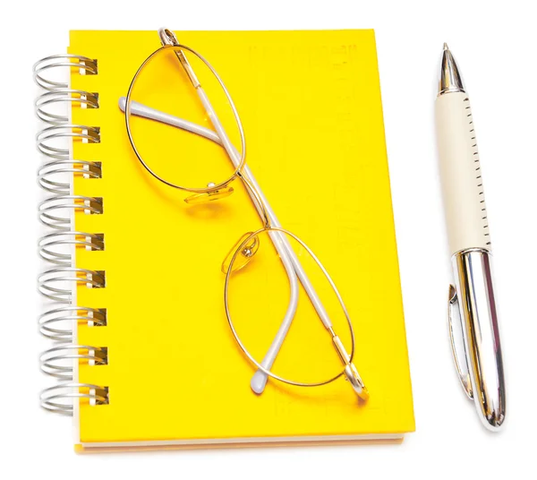 Stift und Brille — Stockfoto