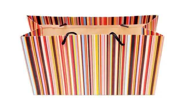 七彩条纹的购物袋 — 图库照片