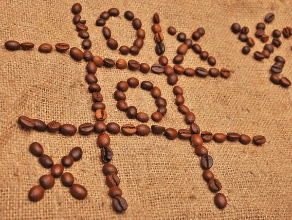 Spelet tic tå mark kaffebönor — Stockfoto