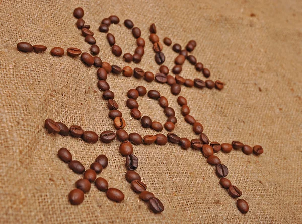 Game tic toe land coffee beans — Stock Photo, Image