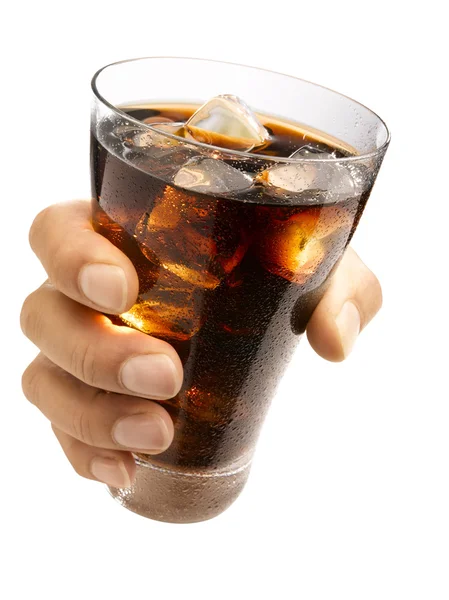 Hand holding a cola — Stock Photo, Image