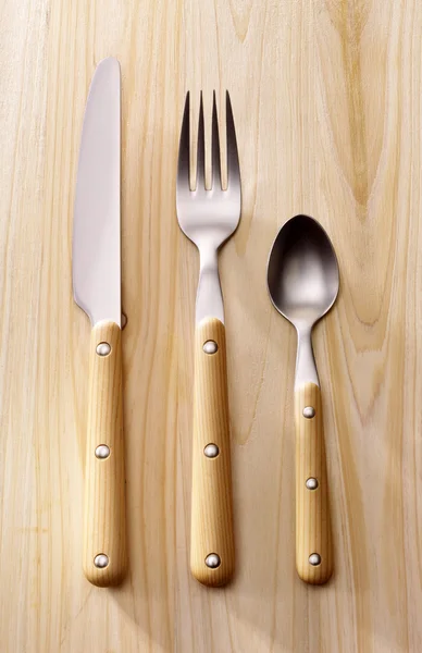 Cutlery on wood#2 — Stock Photo, Image