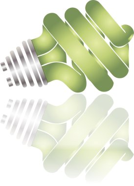 Energy saving lightbulb with reflection clipart