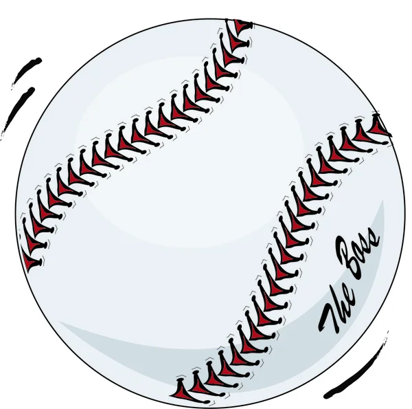Brand new baseball illustration with movement and 'the boss' — 图库照片