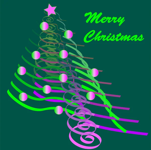 Cartão de Natal funky em cores luminosas ilustração — Fotografia de Stock