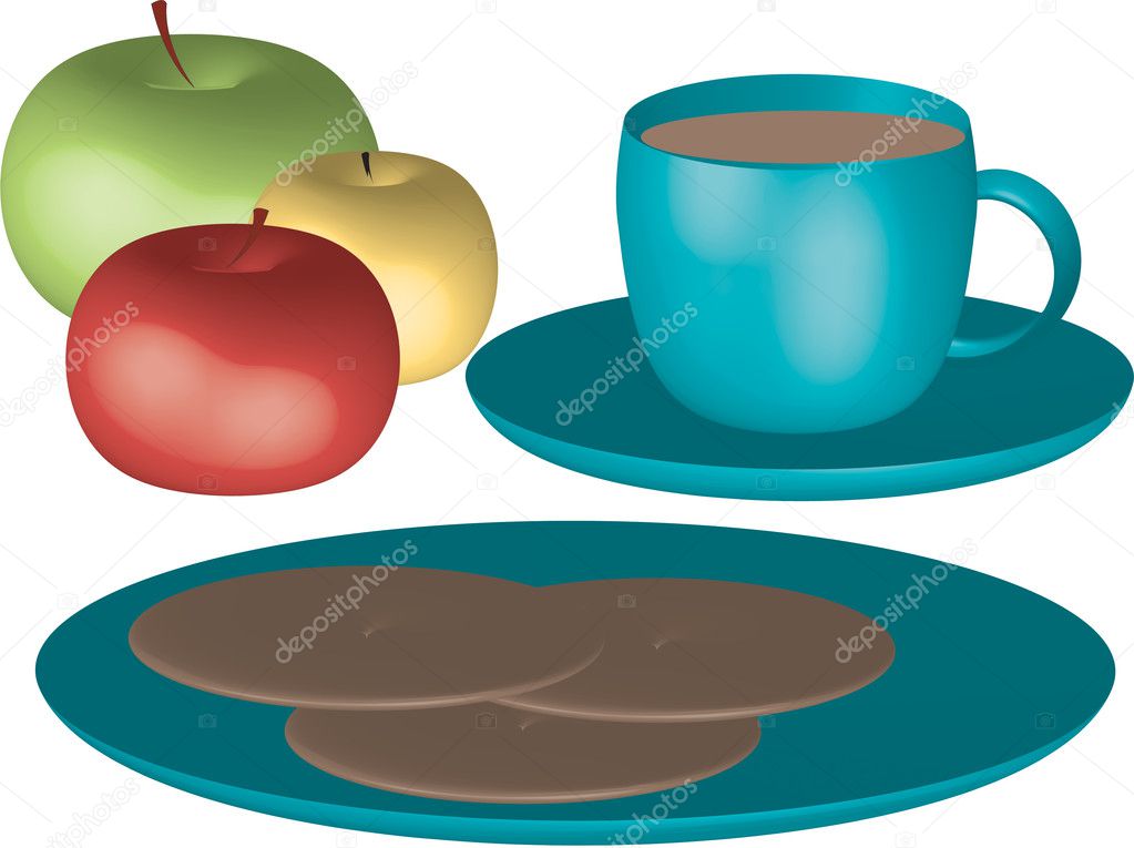 Cup of tea and saucer with plate