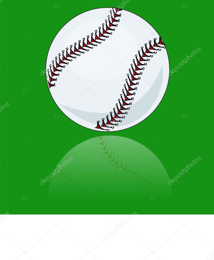 Brand new baseball illustration reflected