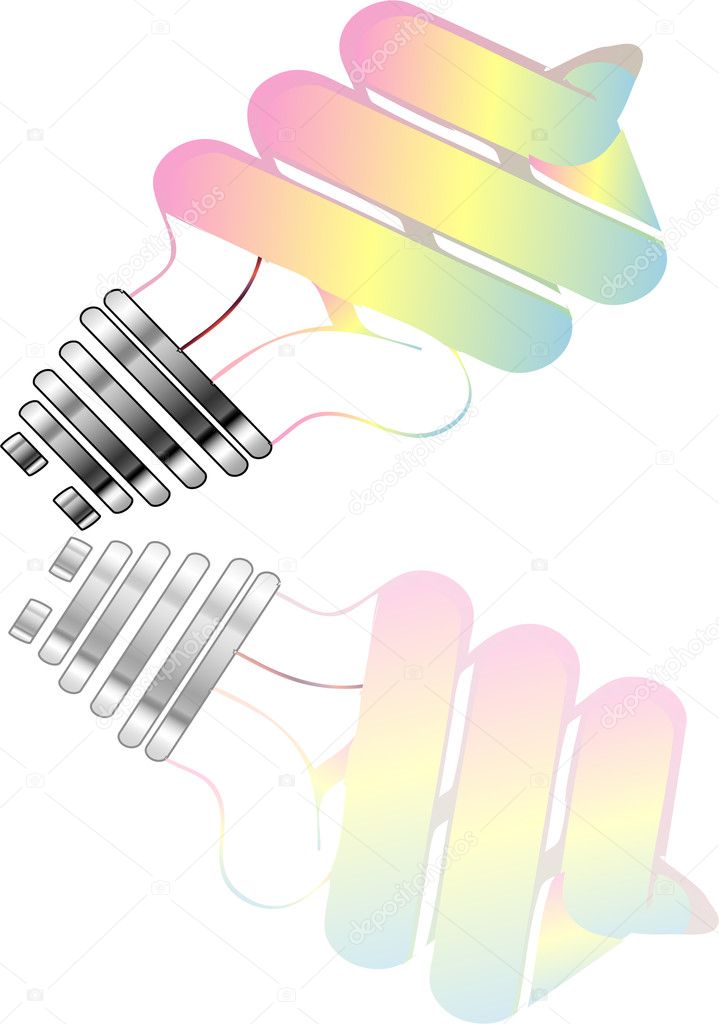 Energy saving lightbulb pastel illustration