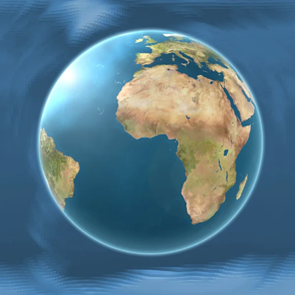 Jorden karta Afrika på blandade mesh bakgrund illustration — Stockfoto