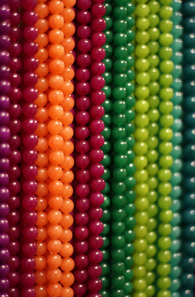 Colorful gemstones and beads