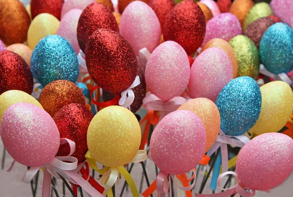Shiny colorful Easter eggs — Stock Photo, Image