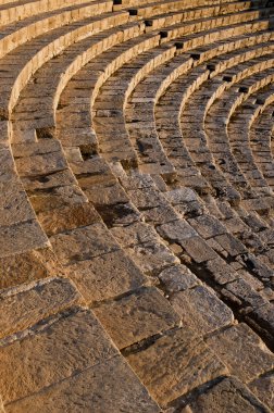 yüksek açı bakış bir Roma amfi tiyatro, kourion, limassol, Kıbrıs
